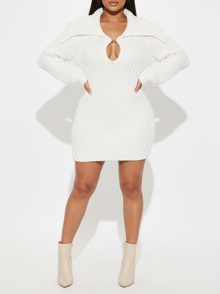Lapel Knit Dress