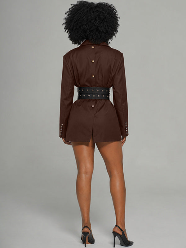 Belted Long Blazer