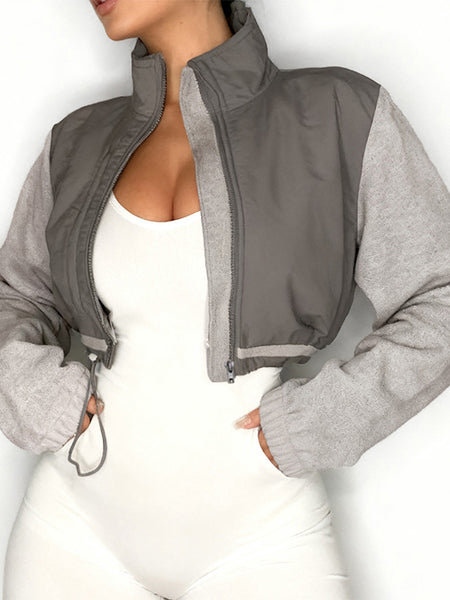 Two-Tone Zip-Front Jacket