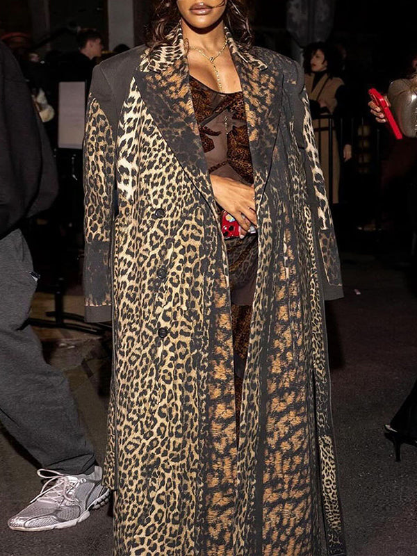Leopard Belted Trench