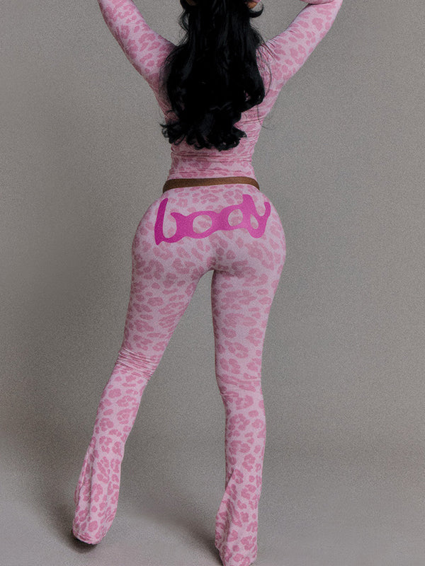 Printed Zip-Front Hoodie & Pants Set