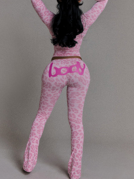 Printed Zip-Front Hoodie & Pants Set