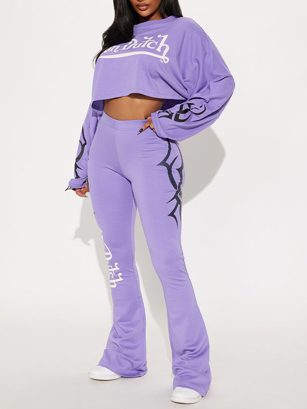 Printed Sweatshirt & Pants Set