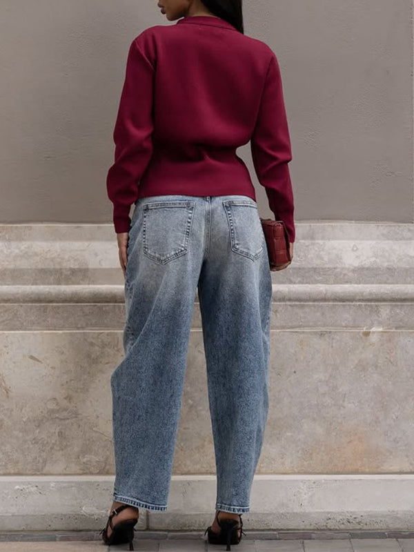 Solid One-Button Cardigan