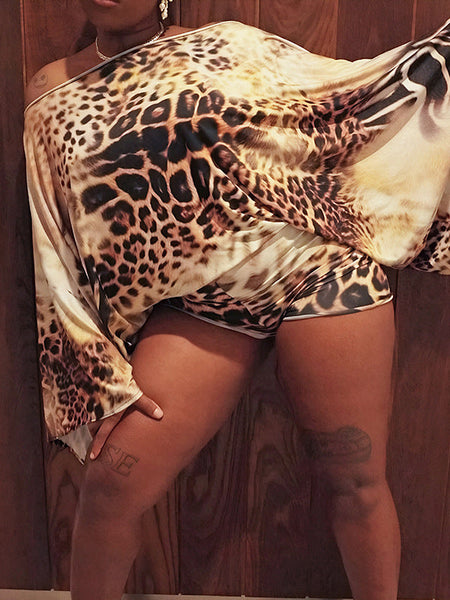 Leopard Off-Shoulder Romper