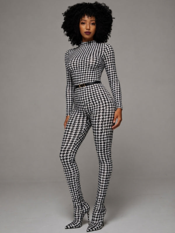 Houndstooth Top & Pants Set