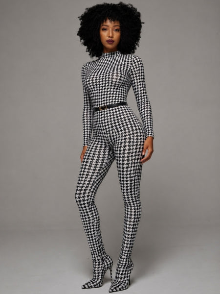 Houndstooth Top & Pants Set