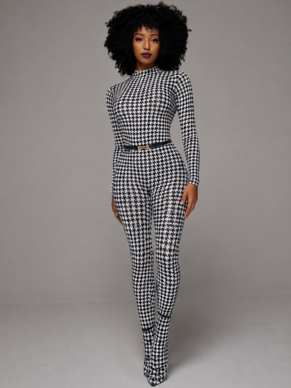 Houndstooth Top & Pants Set