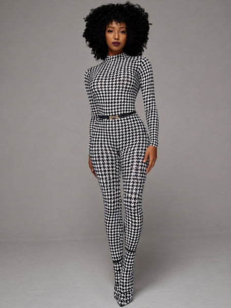 Houndstooth Top & Pants Set