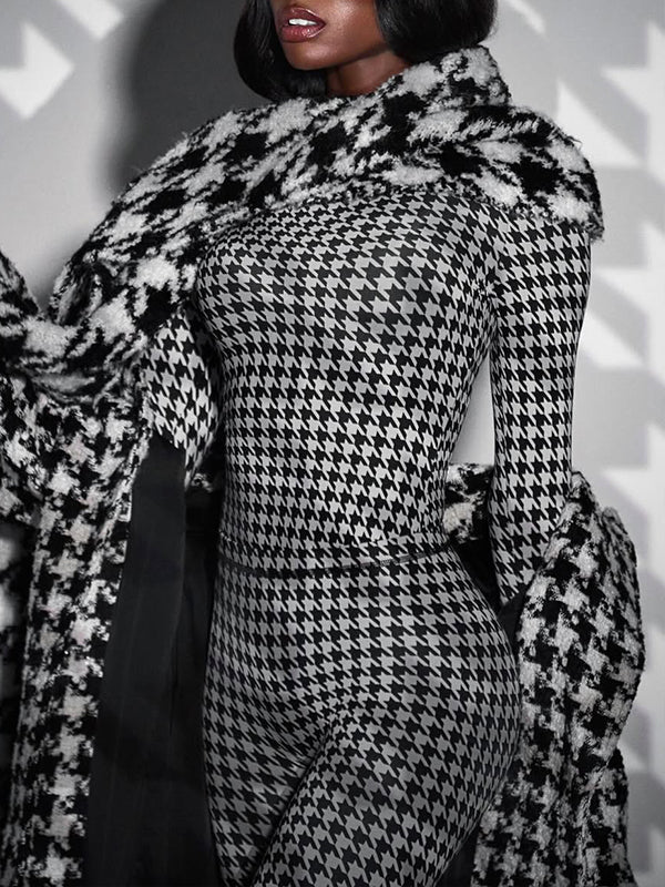 Houndstooth Top & Pants Set