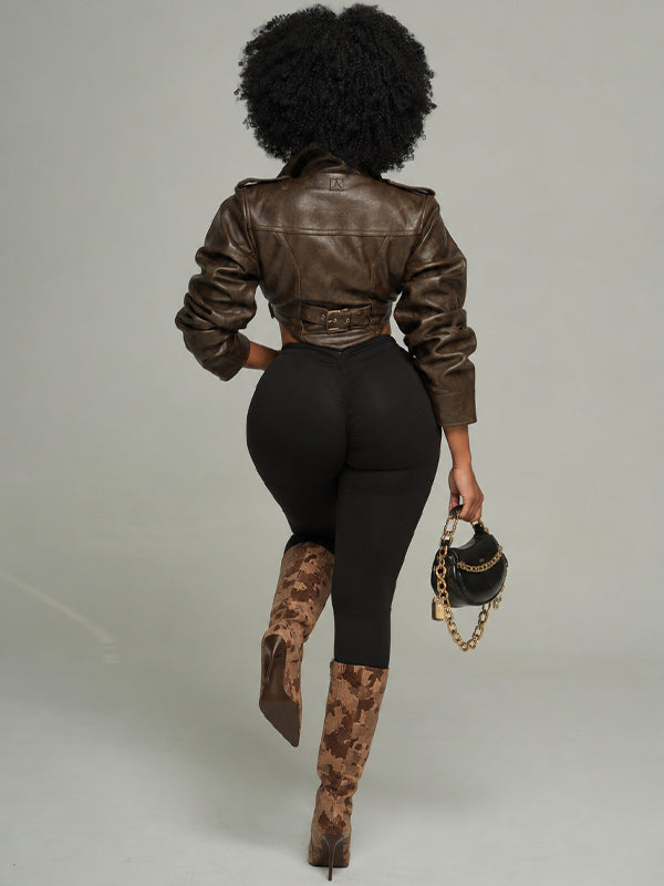 Faux-Leather Corset Jacket