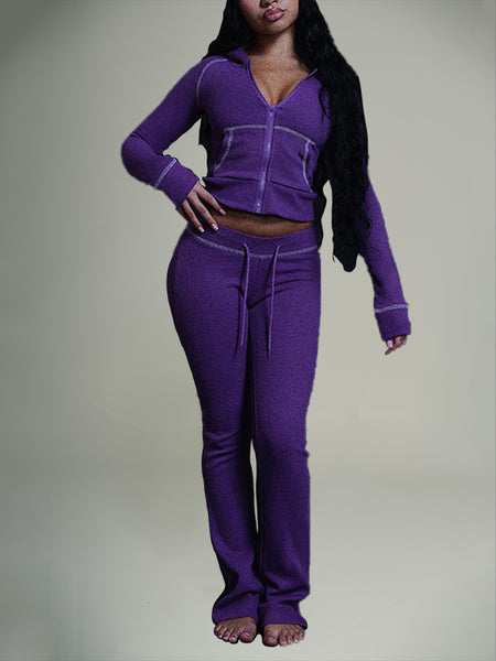 Zip-Front Hoodie & Pants Set