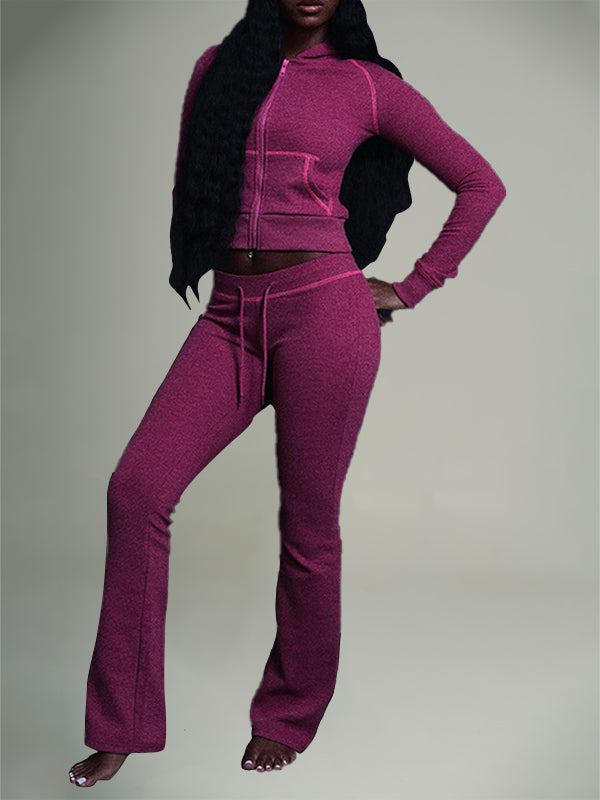 Zip-Front Hoodie & Pants Set