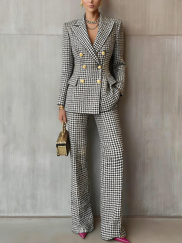 Plaid Blazer & Pants Set