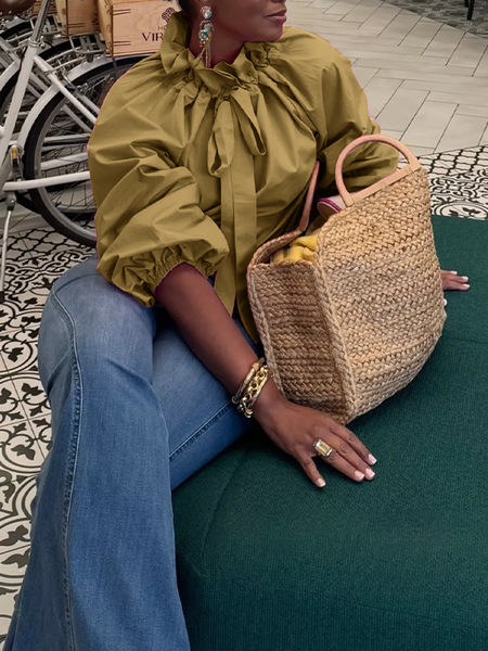 Drawstring Frilled Top