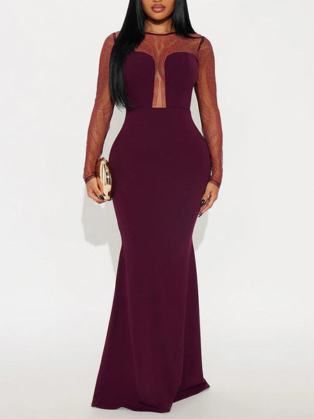 Sheer Combo Maxi Dress