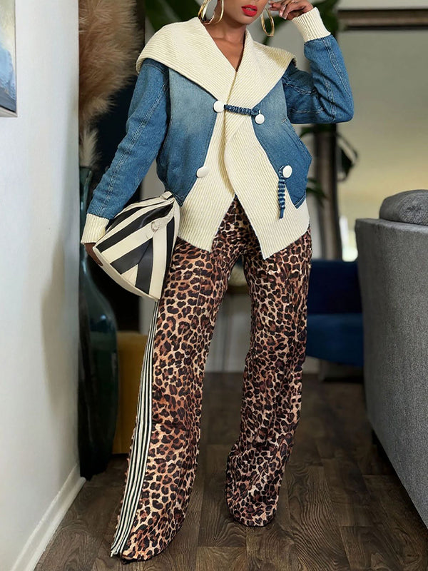 Knit Combo Denim Jacket