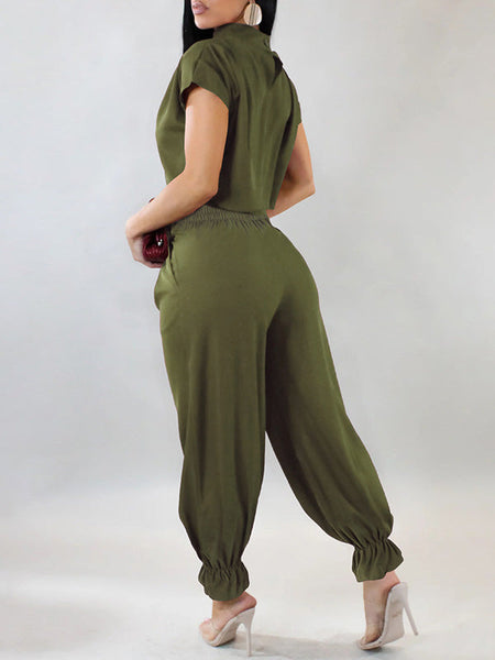 Solid Mock-Neck Top & Bloom Pants Set