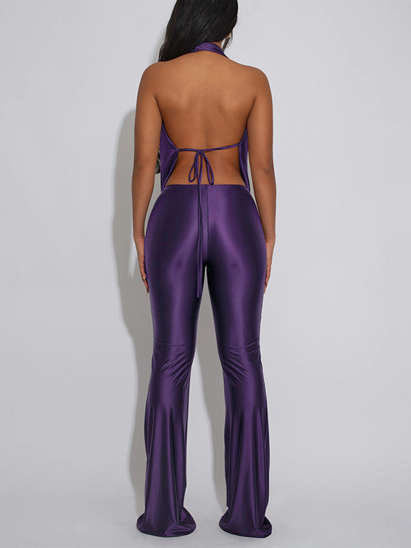 Cowl-Neck Halter Jumpsuit