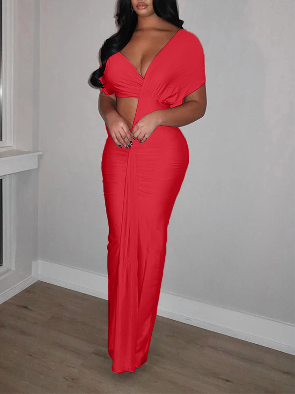 Ruched Cutout Maxi Dress