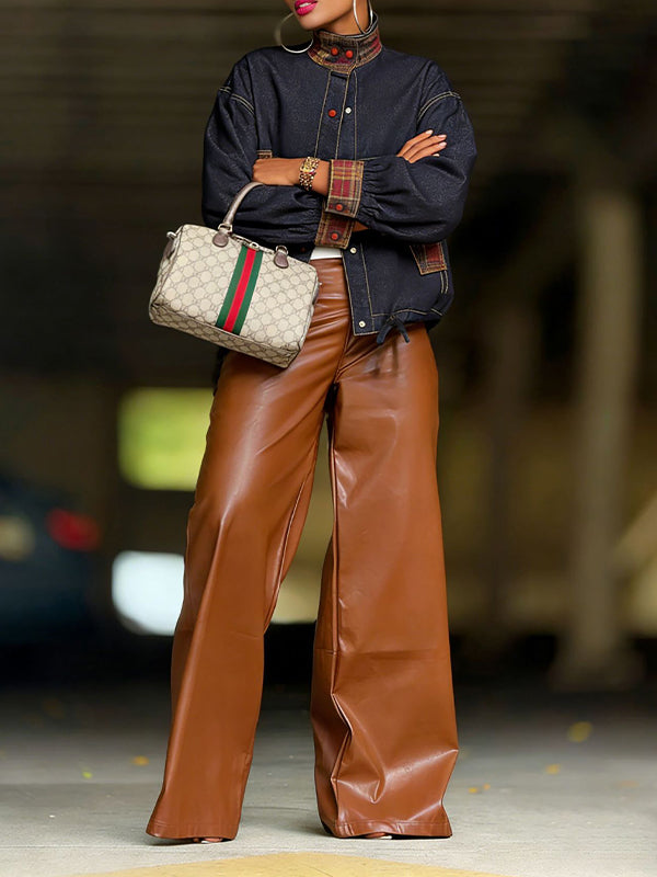 Plaid Combo Denim Jacket