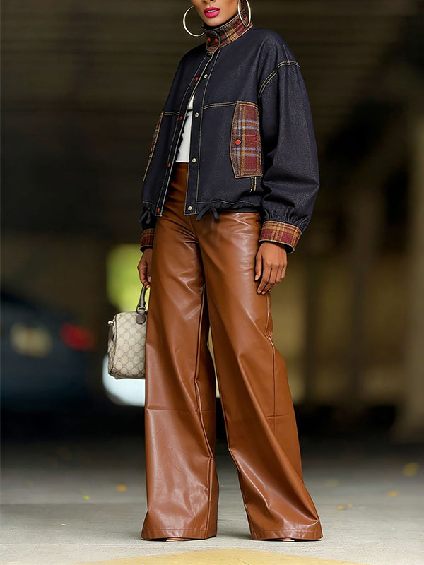 Plaid Combo Denim Jacket