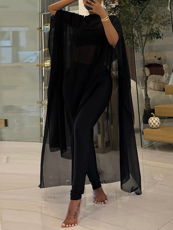 Sheer Tunic Top 3PC Set