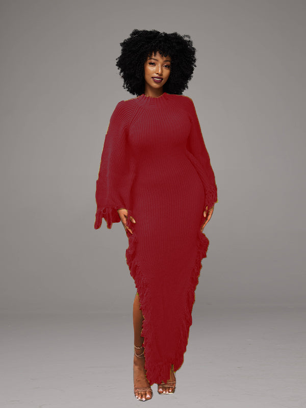 Fringe Knit Dress