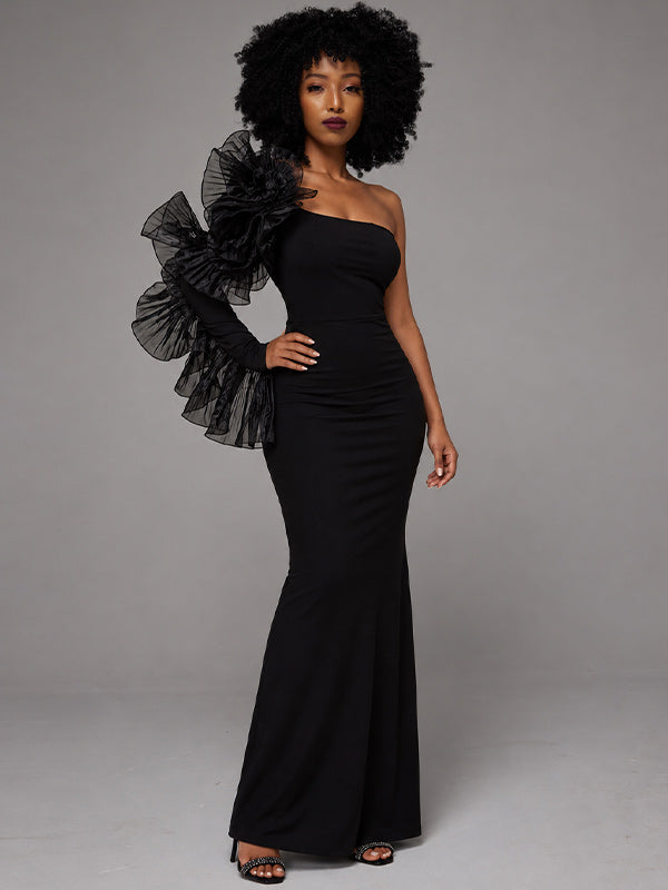 Ruffle Combo Maxi Dress