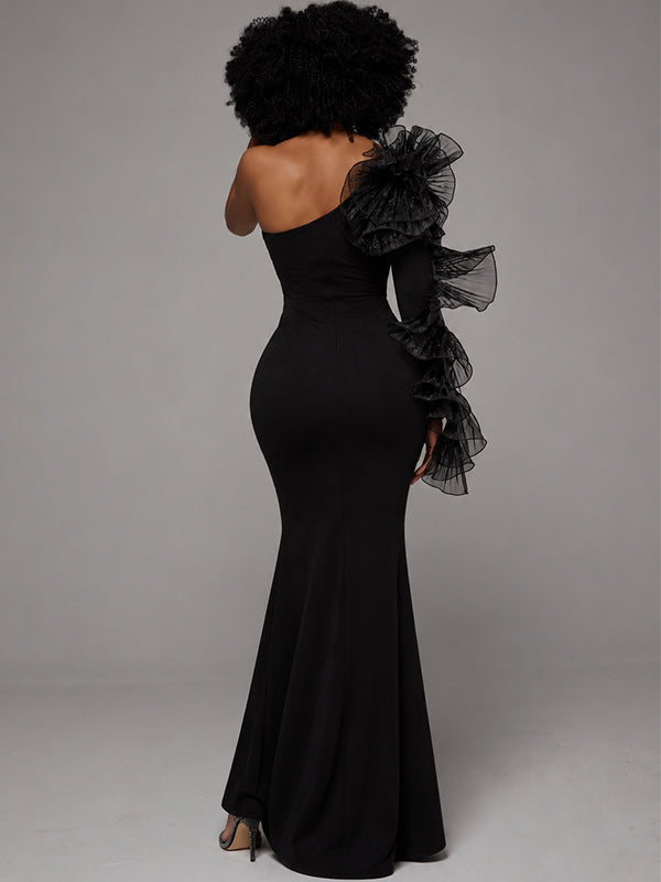 Ruffle Combo Maxi Dress