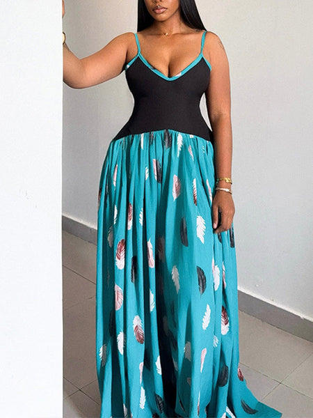 Printed Combo Cami Dress