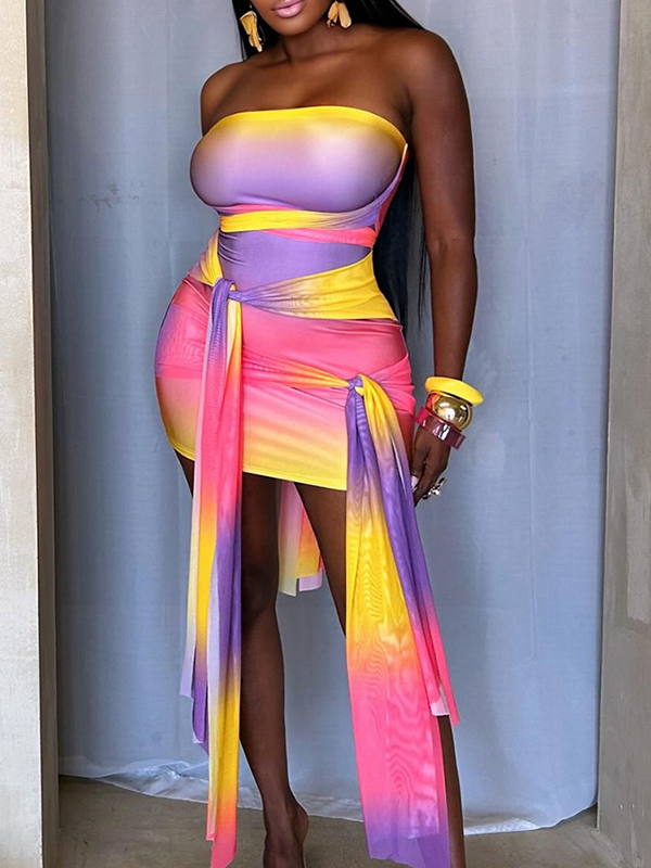 Draped Strapless Dress