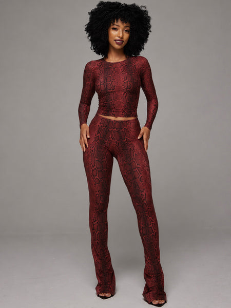 Snake-Print Pants Set