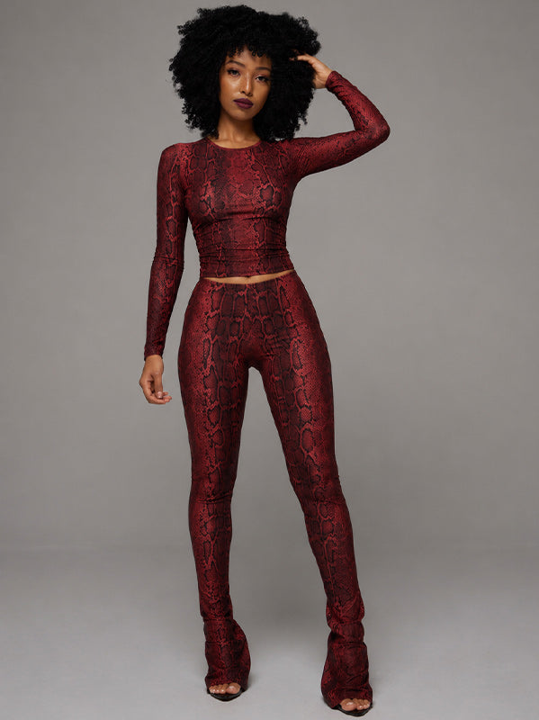 Snake-Print Pants Set