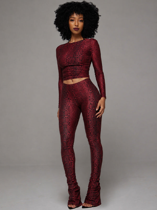 Snake-Print Pants Set