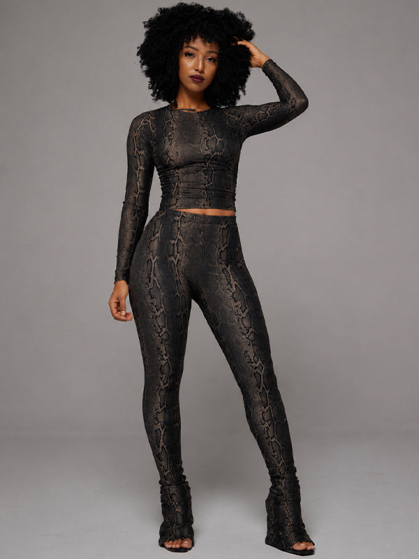 Snake-Print Pants Set