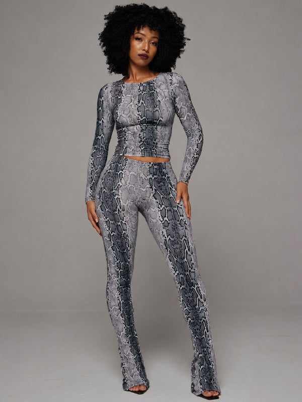 Snake-Print Pants Set