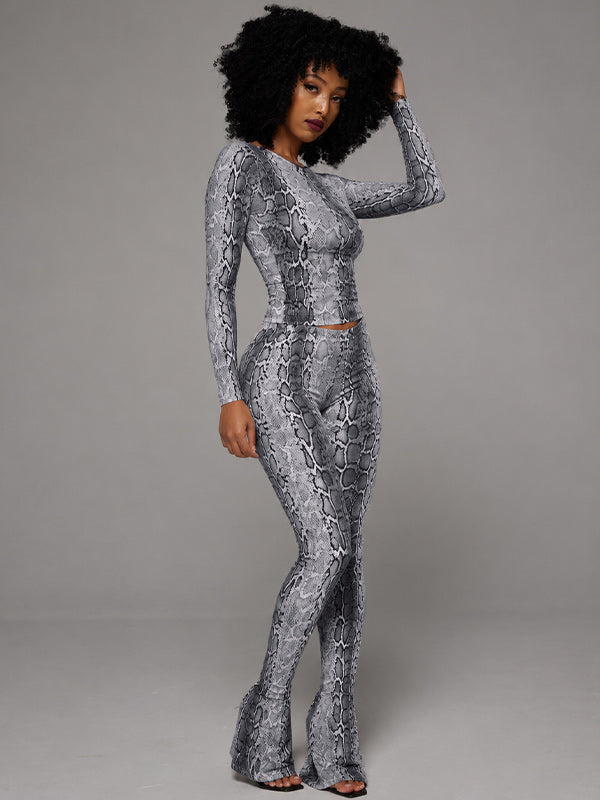 Snake-Print Pants Set