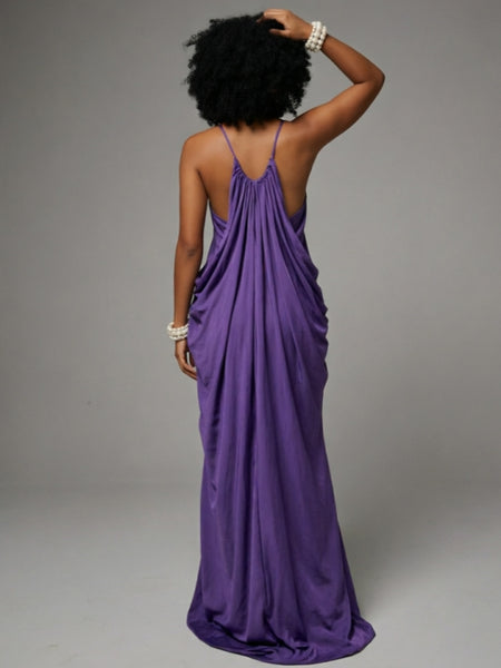 Ruched Sleeveless Maxi Dress