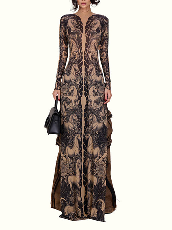 Printed Slit Tunic Top