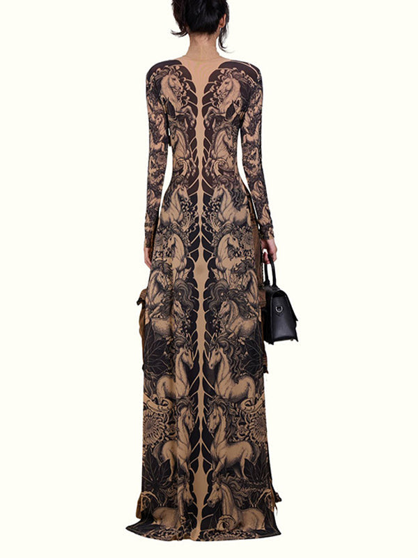 Printed Slit Tunic Top