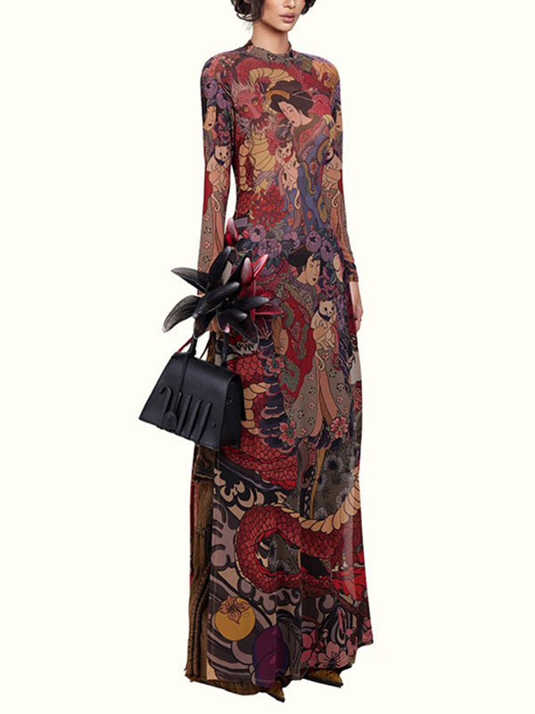 Printed Slit Tunic Top