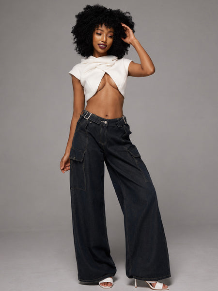 Solid Hoodie Crop Top