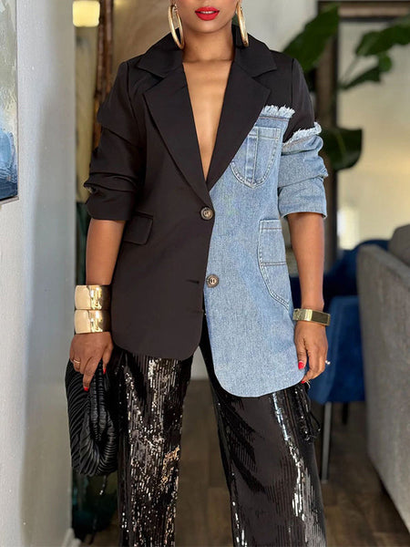 Denim Combo Blazer