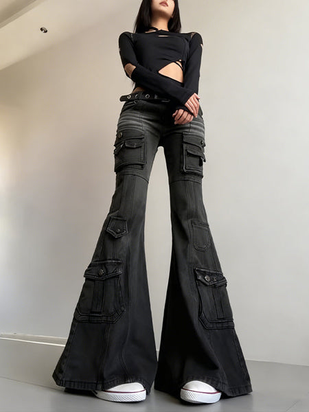 Flared Cargo Jeans