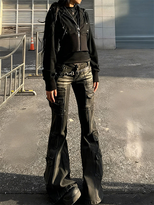 Flared Cargo Jeans