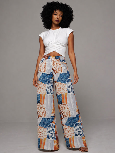 Colorbolck Straight Pants