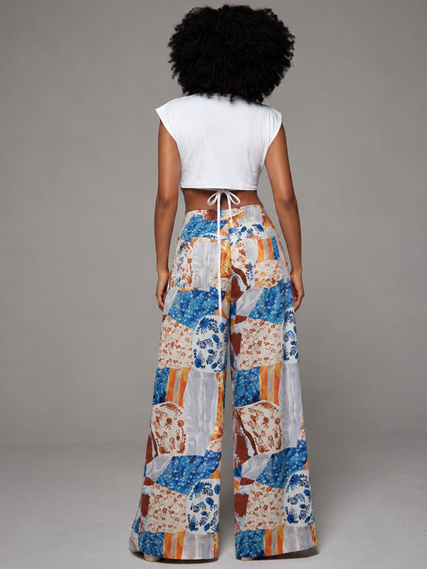 Colorbolck Straight Pants