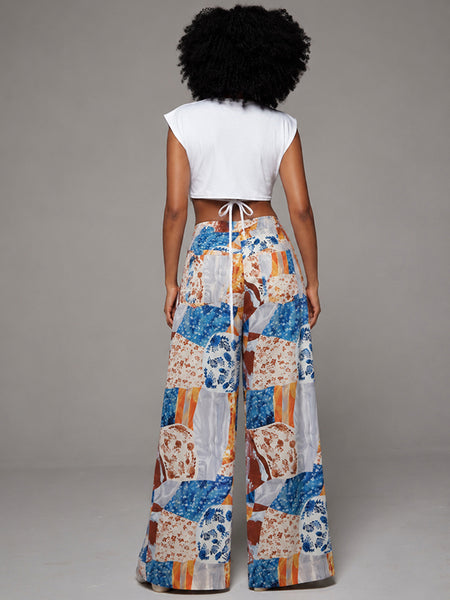 Colorbolck Straight Pants