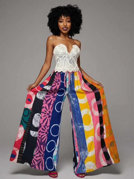 Printed Wide Leg Pants